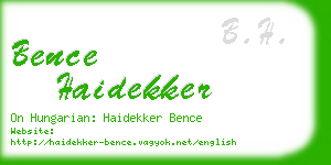 bence haidekker business card